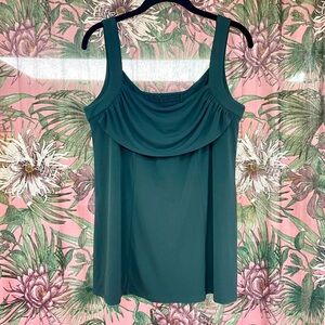 NWT Chelsea & Theodore silky teal sleeveless blouse size M